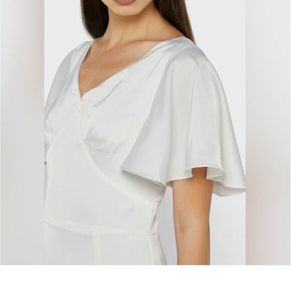 Amylynn White Pleated Wrap Dress Women Large NWT $225 - Picture 6 of 13